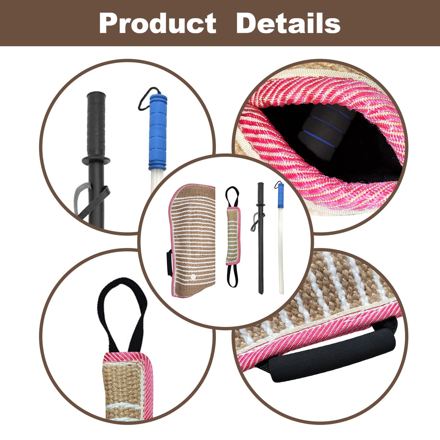 Professional Dog Bite Training Set - Tough Dog Bite Sleeve, Protection for K9, Pitbull, German Shepherd (4 Pack)