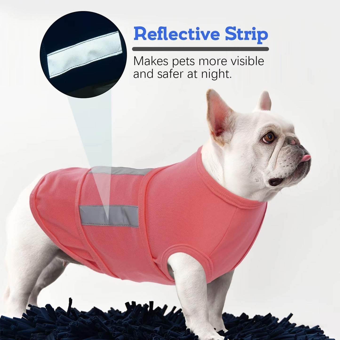 MIGOHI Adjustable Calming Vest for Large Dogs - Anxiety Relief for Thunderstorms, Fireworks, Travel & Separation - Shell Pink, L
