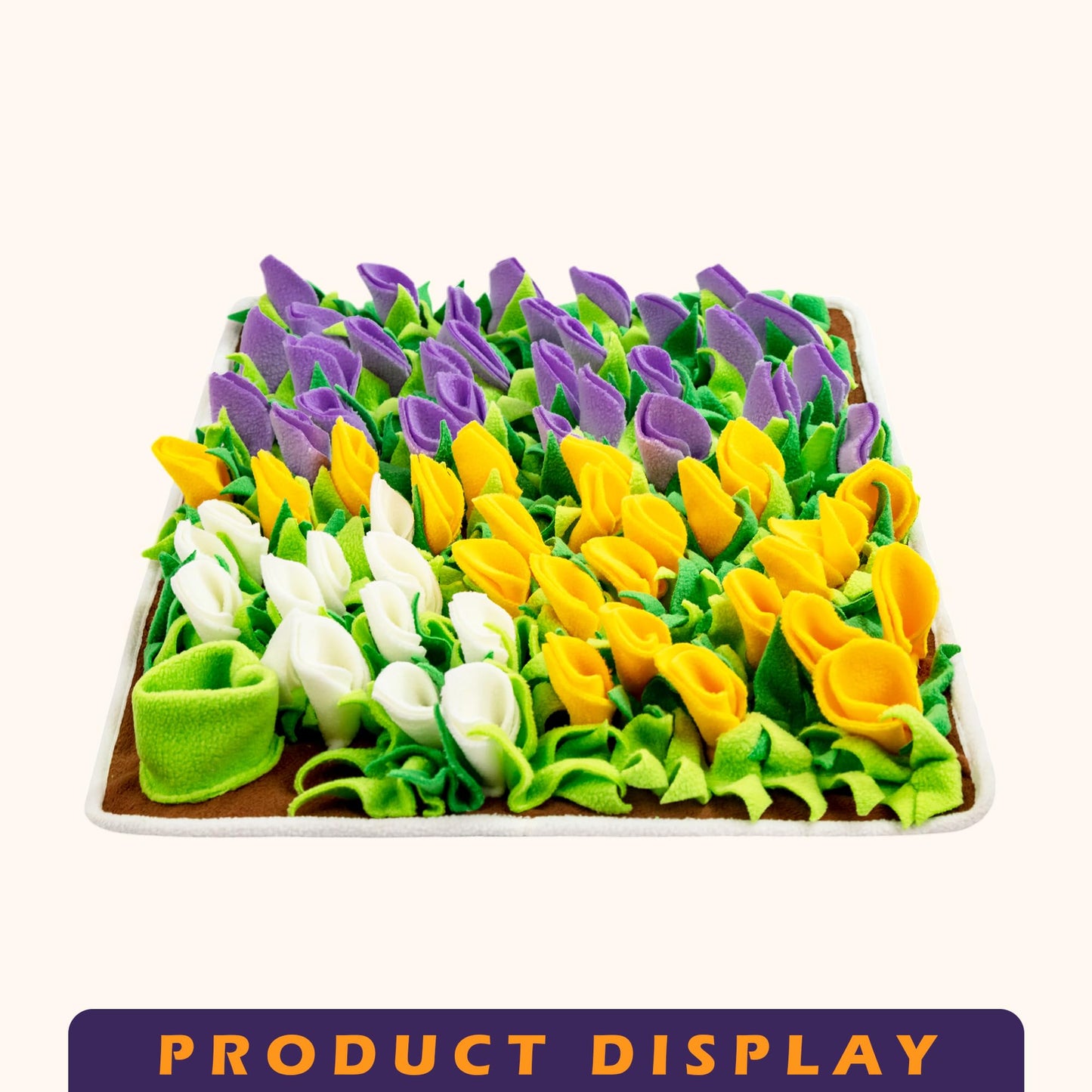 MHTTEC Snuffle Mat for Dogs Tulip Sniffing Mats for Puppy 23.62" x 15.75" Nosework Feeding Mat Polar Fleece Interactive Dog Slow Feeder for Smell Training and Slow Eating 1PC