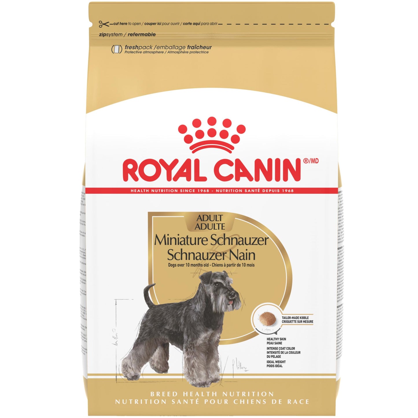 Royal Canin Miniature Schnauzer Adult Breed Specific Dry Dog Food, 10 lb Bag