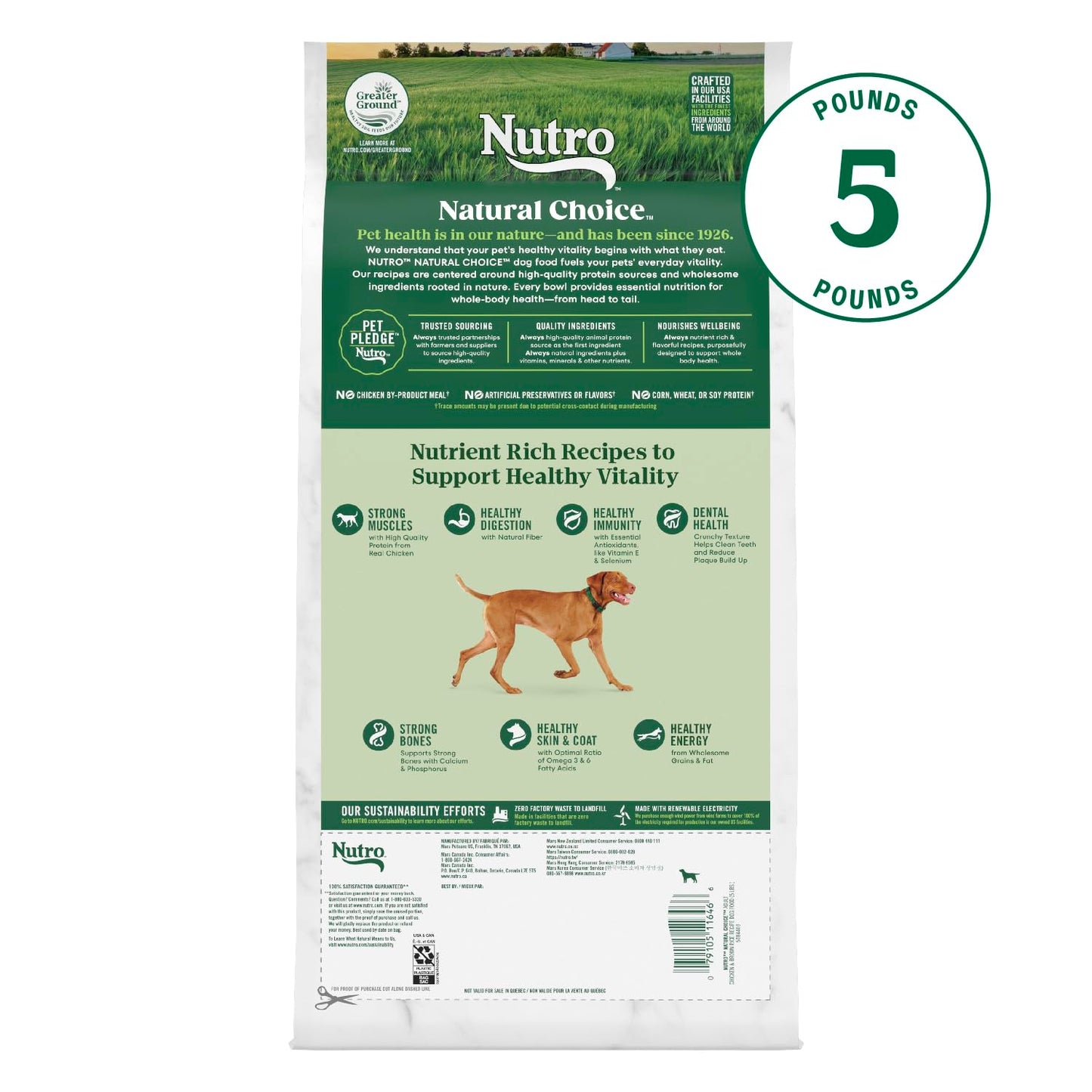 Nutro Natural Choice Adult Dry Dog Food, Chicken and Brown Rice Recipe, 5 lbs.