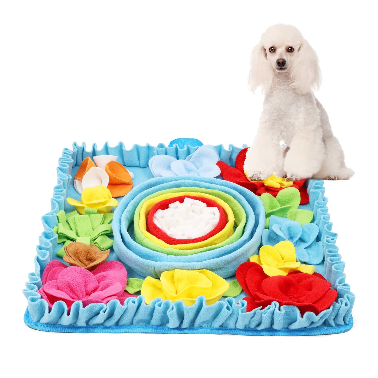 KeeKit Snuffle Mat for Dogs - 19.7x19.7 Inch Felt Wool Slow Feeder Mat, Interactive Dog Toy for Treats & Food, Anxiety Relief & Mental Stimulation (Not for Aggressive Chewers)