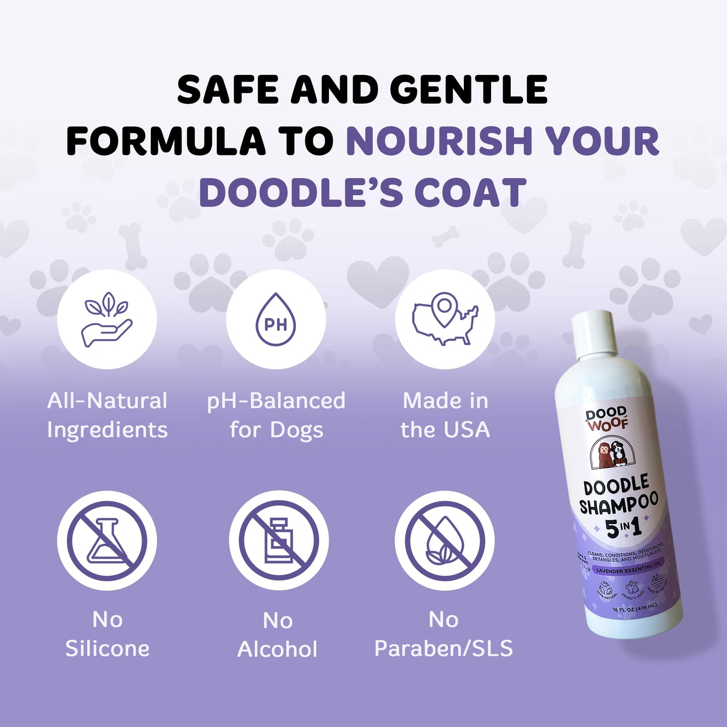 Dood Woof Dog Shampoo and Conditioner for Doodle | All Natural Dog Shampoo for Smelly Dogs | Sensitive Skin Pet Shampoo for Dogs| Goldendoodle, Doodles, Poodle, Puppy Shampoo and Conditioner