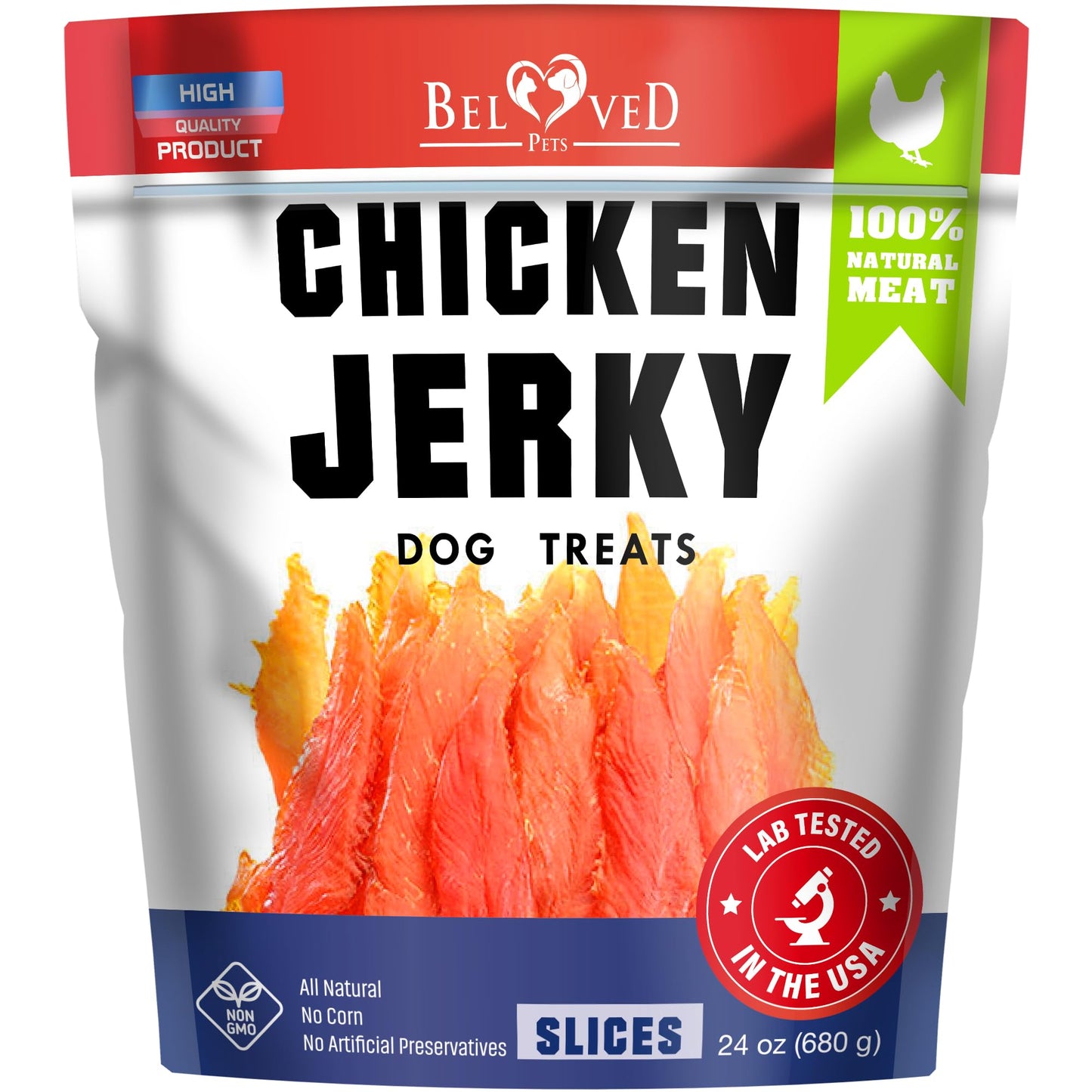 Dog Treats Chicken Jerky 1.5 Lb - Human Grade Pet Snacks & High Protein Meat - All Natural High Protein Dried Strips - Best Chews for Training Small & Large Dogs - Bulk Soft Pack Made for USA