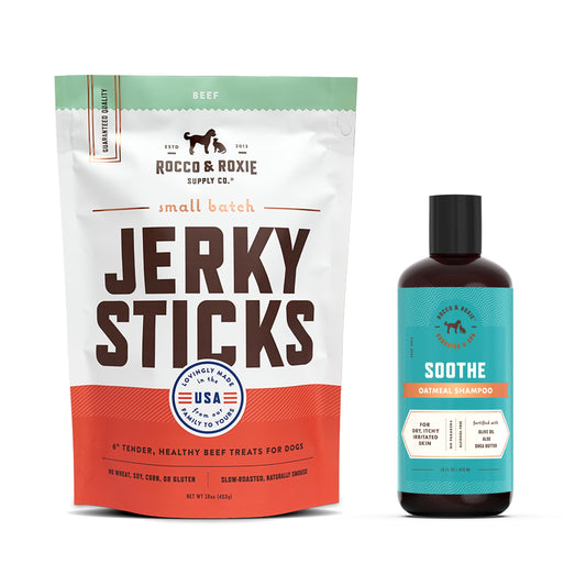 Rocco & Roxie Pamper Puppy Essentials Bundle, Dog Treat, Shampoo for Puppies and Dogs