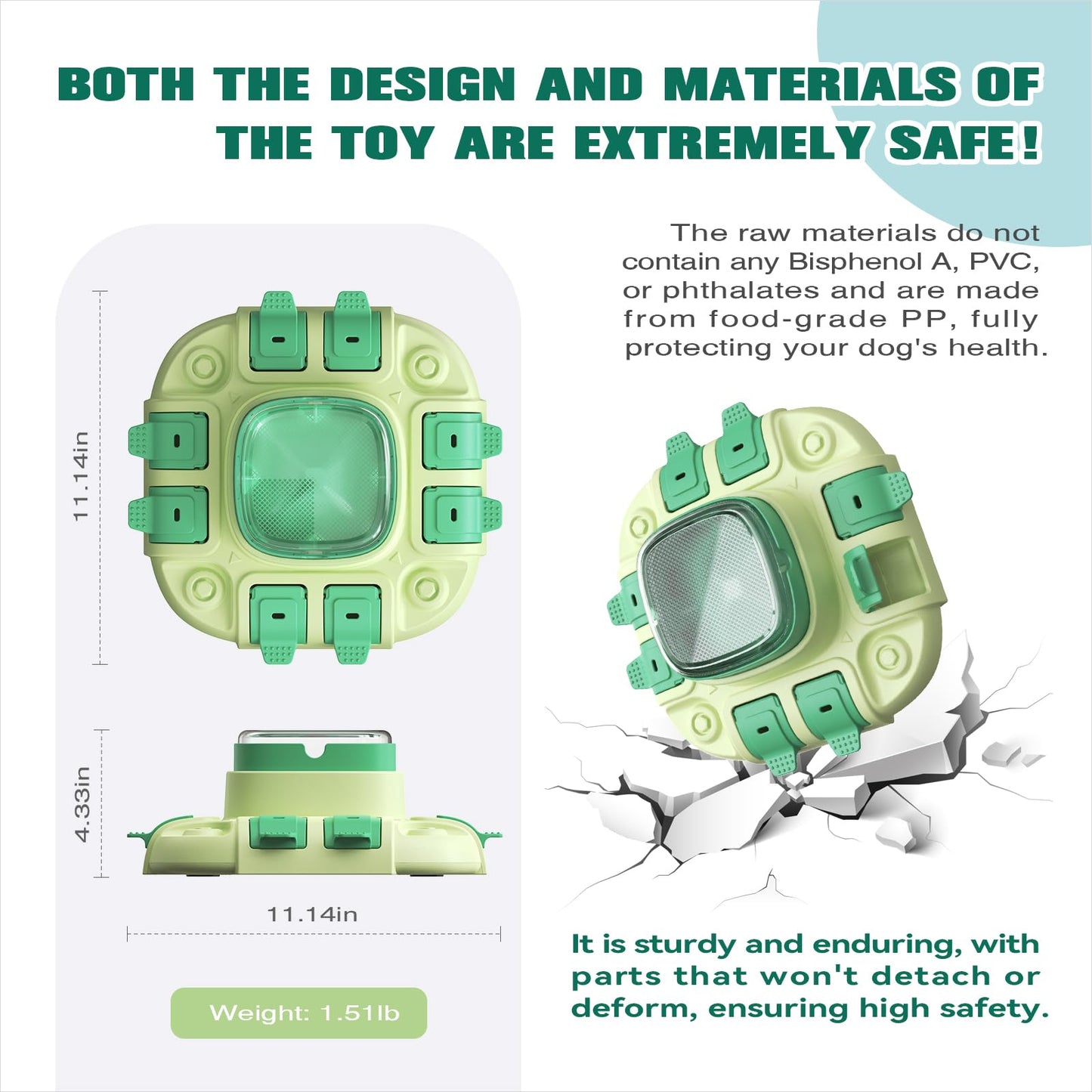 KADTC Dog Puzzle Toys Level 2 in 1 for Small/Medium/Large Dogs Treat Puzzles Slow Feeder with Button Enrichment Cognitive Toy Food Dispensing Puppy Brain Mental Stimulation Mind Interactive Games