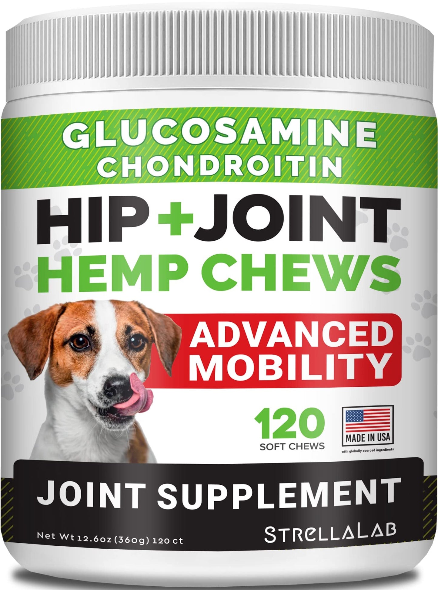 Hemp Calming + Hemp Glucosamine Chews for Dogs Bundle - Anxiety + Joint Pain Relief - Hemp Oil + Omega 3, Chondroitin, MSM - Dog Training & Behavior Aid + Hip & Joint Care - 240 Chews - US Made