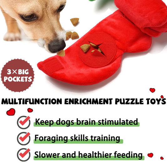 lilfrd Rose Puzzle Dog Toy, Valentine's Day & Christmas Gift, Squeaky Crinkle Enrichment Snuffle Mat, for Small Medium Large Dogs & Puppies