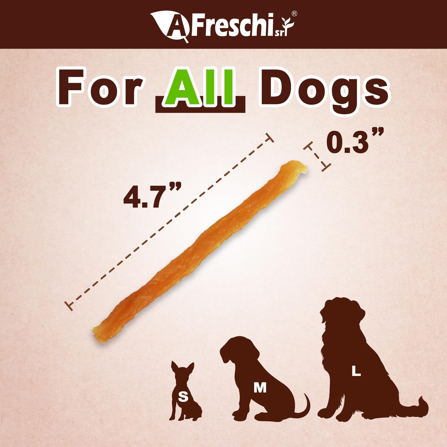 AFreschi Natural Soft Chicken Sticks 16 oz, Dog Treats, All Natural, Grain-Free, High-Protein, Healthy & Easily Digestible, Soft Texture