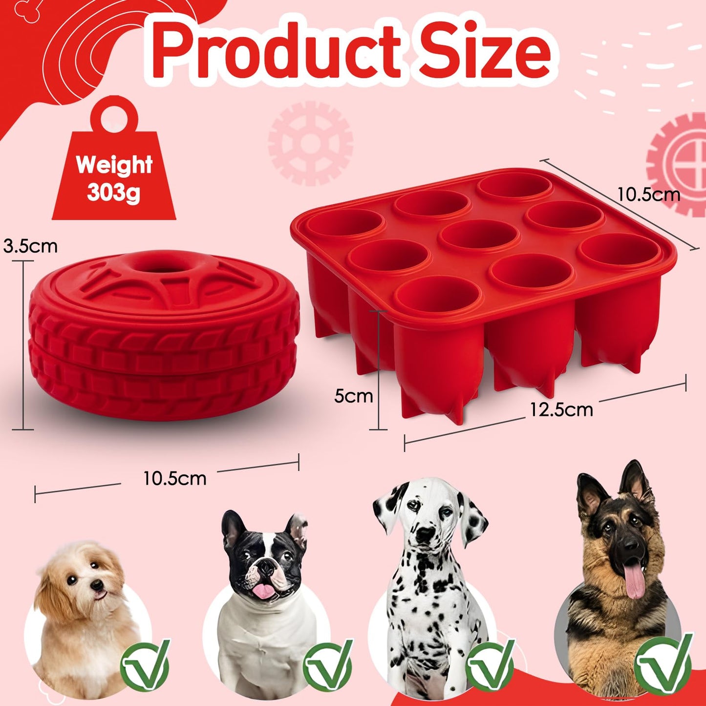 Hanshengday Frozen Dog Toy to Keep Them Busy, Interactive Treat Dispensing Dog Toy, Indestructible Chew Toy for Aggressive Chewers and Large Dogs, Durable Rubber Bully Stick Holder