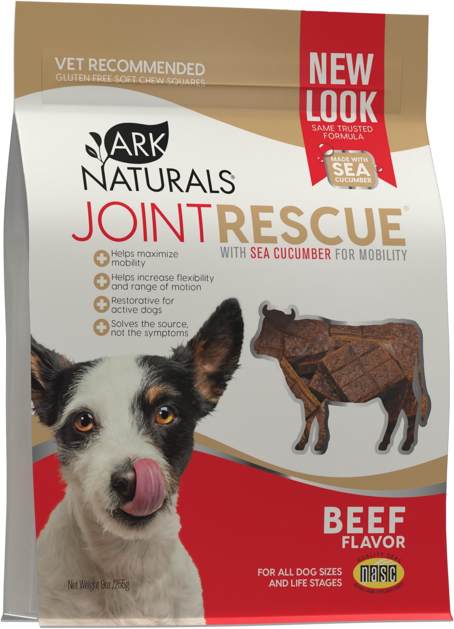 Ark Naturals Joint Rescue Dog Chew, Beef Flavor, Joint Supplement with Glucosamine & Chondroitin, 1 Pack