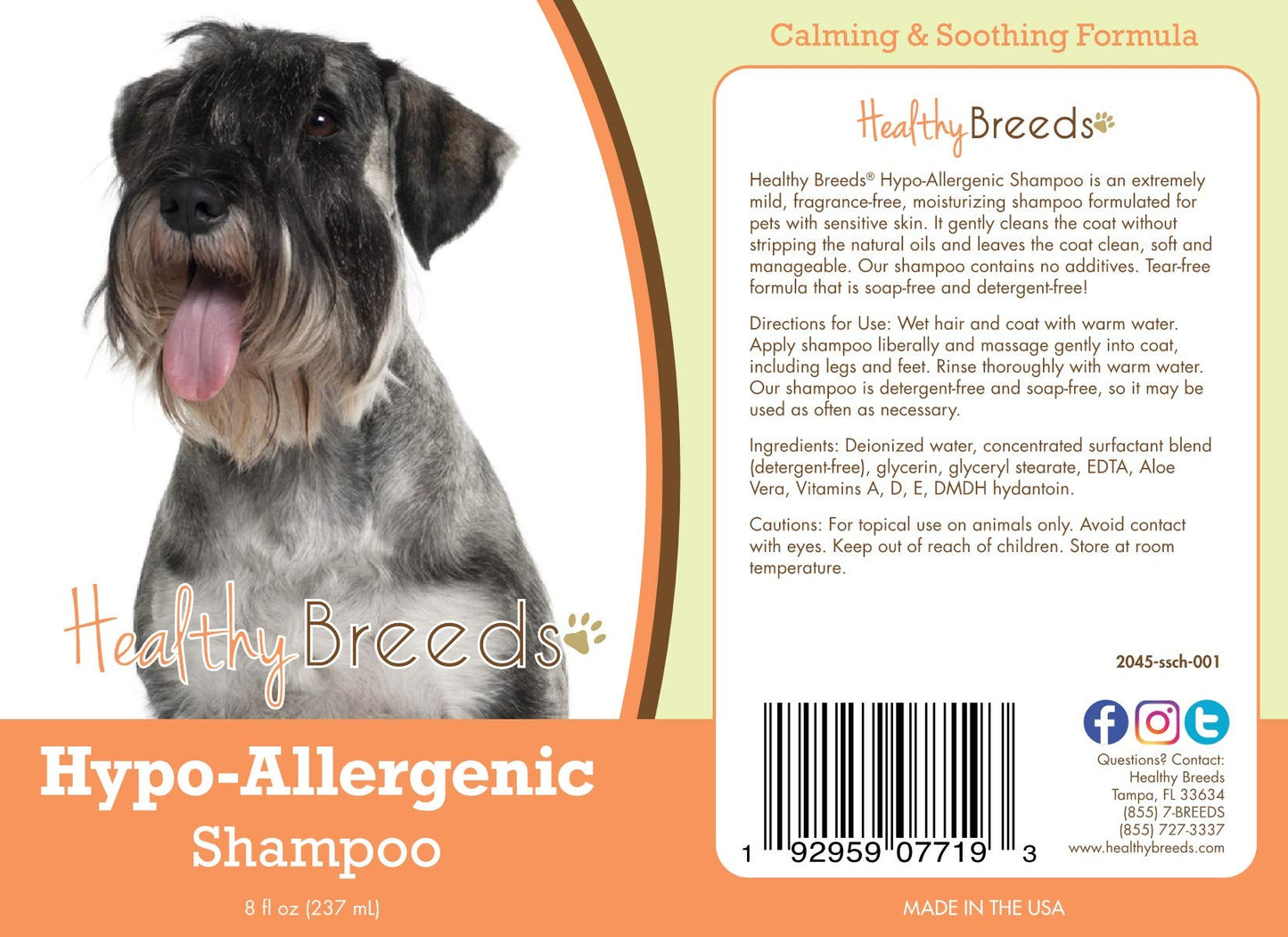 Healthy Breeds Standard Schnauzer Hypo-Allergenic Shampoo 8 oz