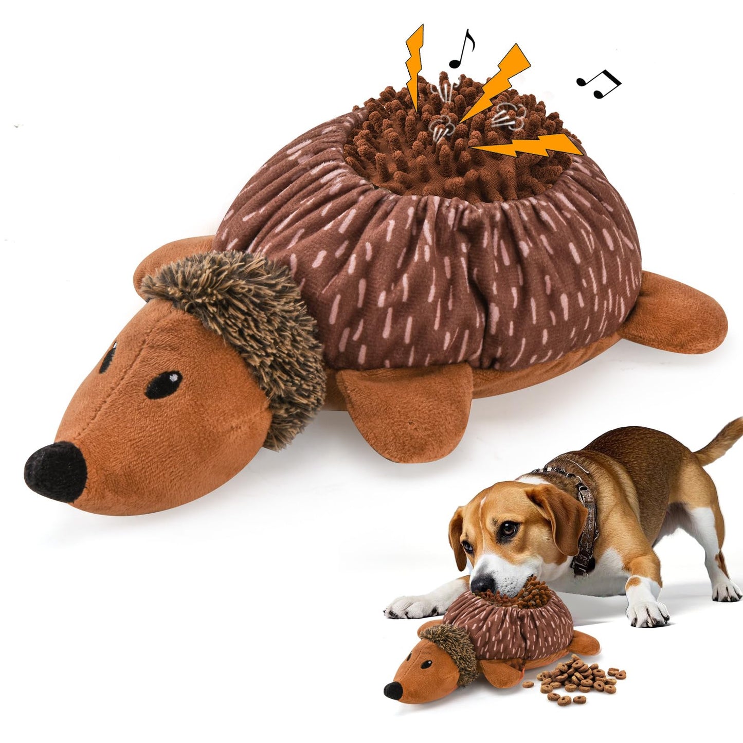 LIFLIX 2 in1 Interactive Hedgehog Dog Toy, Plush Dog Treat Puzzle Toy, Enrichment Toys for Puppy