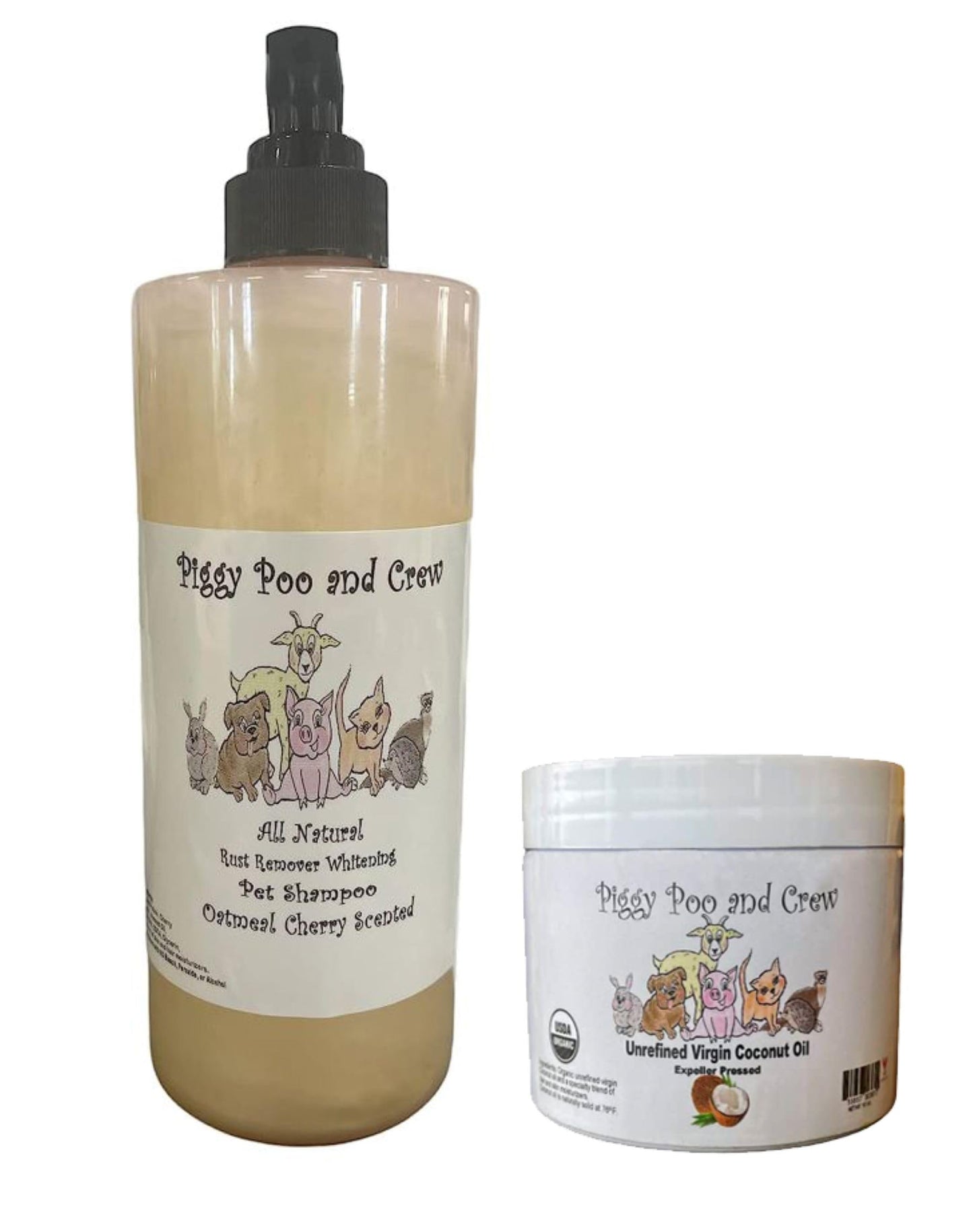 All Natural Rust Remover Whitening Shampoo & Organic Cherry Scented Coconut Oil for Pigs Dogs Small Animals