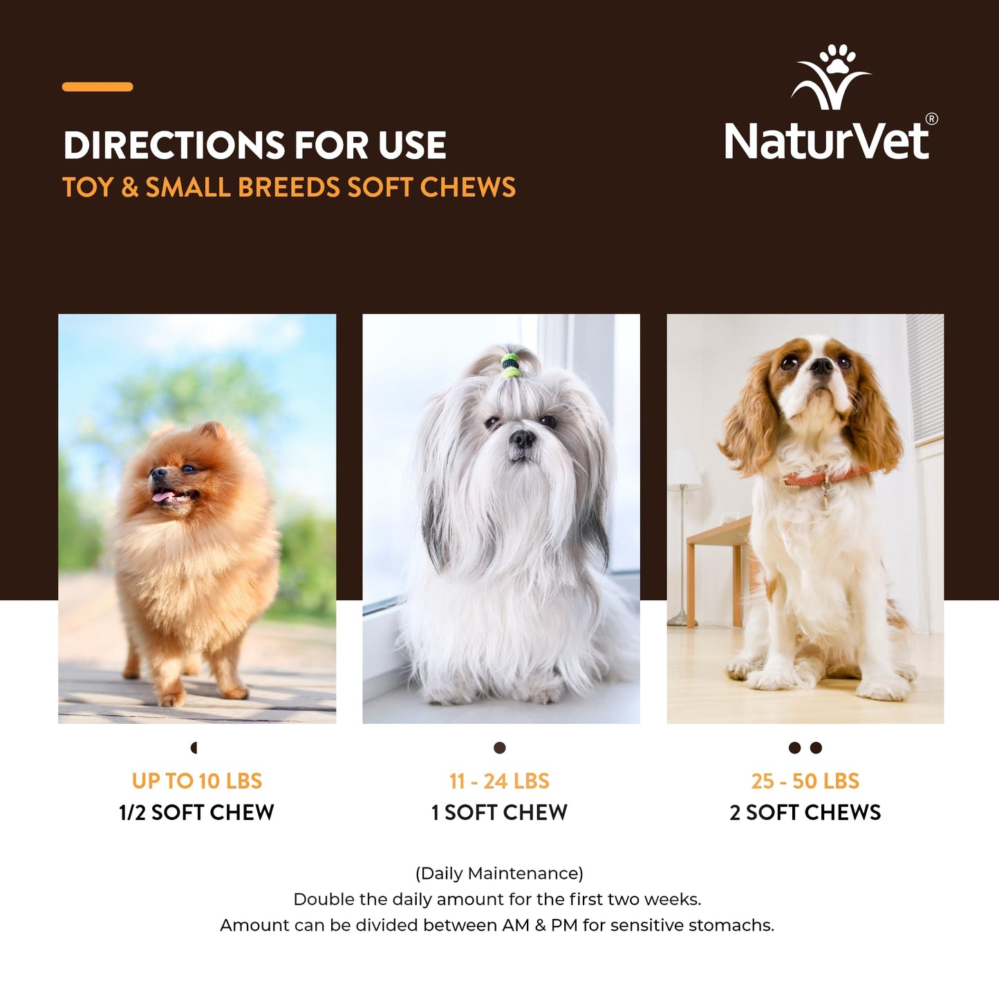 NaturVet Small Breeds Supplement- for Joint Support, Digestion, Skin, Coat Care- Dog Multivitamins with Minerals, Omega-3, PlaqueOff- Wheat-Free Vitamins for Dogs- Toy and Small Breeds- 60 Soft Chews