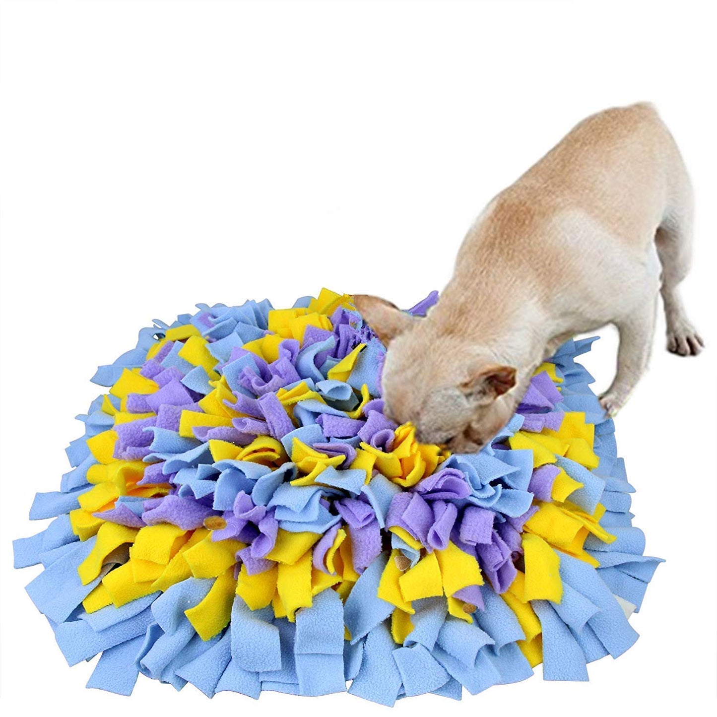 LIVEKEY Dog Snuffle Mat, Feeding Mat for Dogs, Durable Interactive Puzzle Toys for Training Foraging Skills(Yellow&Blue&Purple)