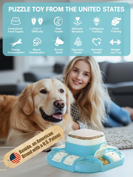 Kenida Dog Puzzle Toy - Puzzle Toys for Dogs 2 Levels, Dog Treat Puzzles Toys for IQ Training & Brain Stimulation, Slow Feeder as Gifts for Puppies, Cats, Dogs