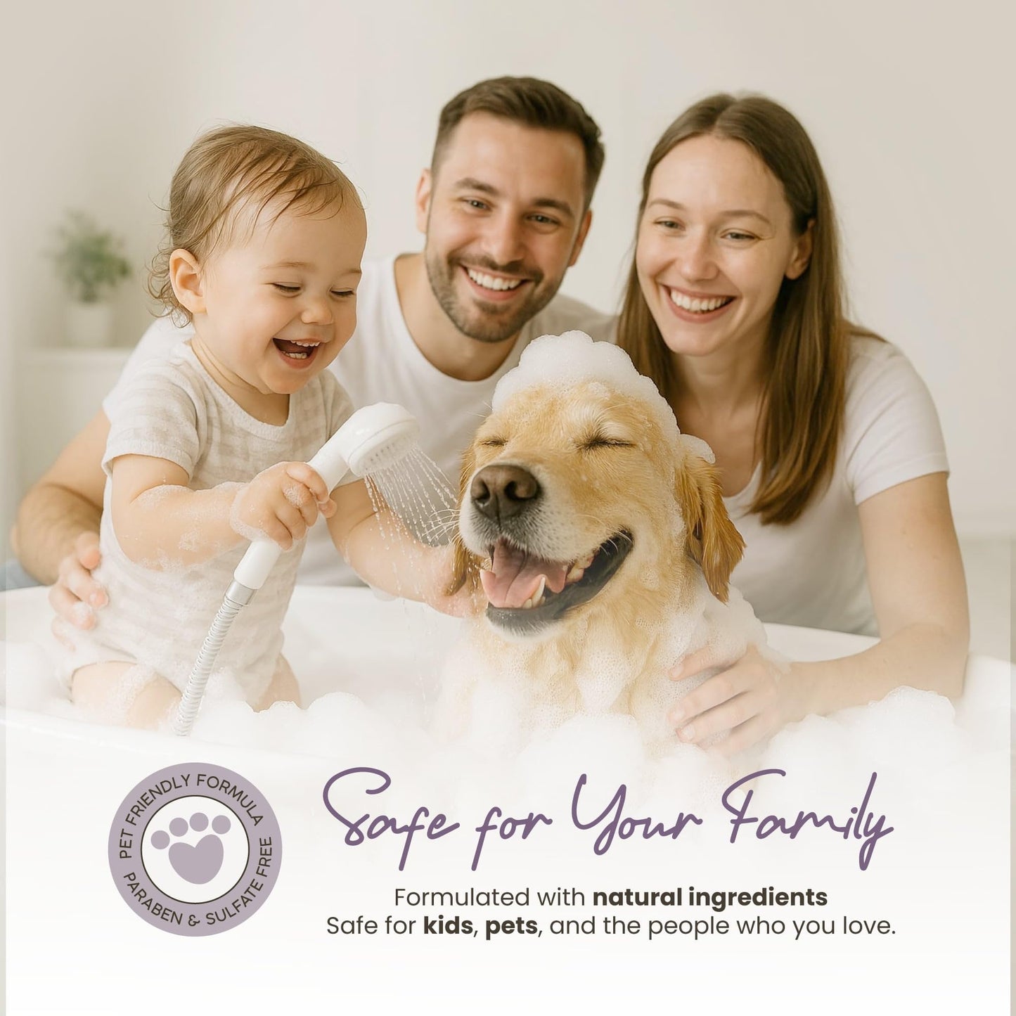 GreenPawrent- Lavender Essential Oil & English Pear Pet Shampoo for Dogs - Sensitive Dog Skin Care for All Breeds. Odor Control & Deep Cleansing - No Paraben No Sulfate & Safe for All Pets - 8.5fl oz