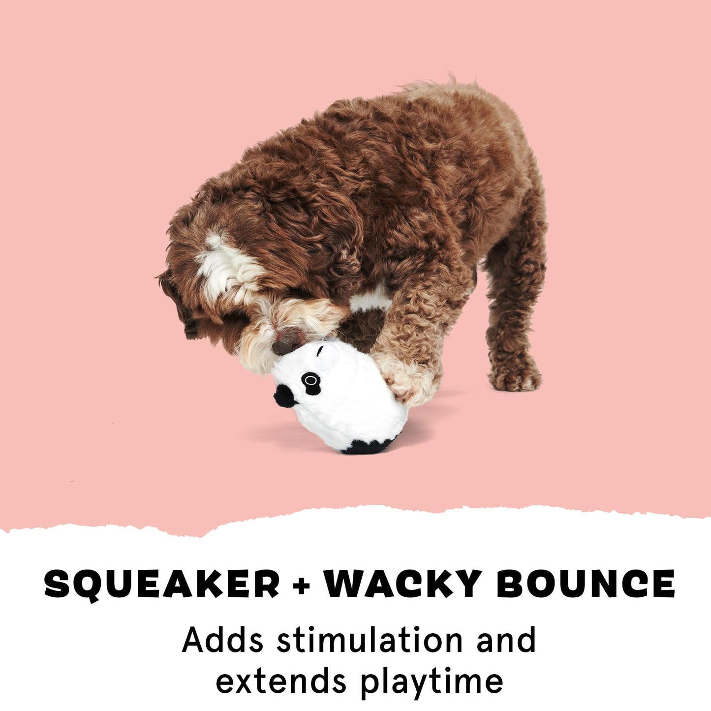 Barkbox Super Chewer Tough Dog Chew Toys for Aggressive Chewers, Plush 2 Toys in 1 (Panda - Large)