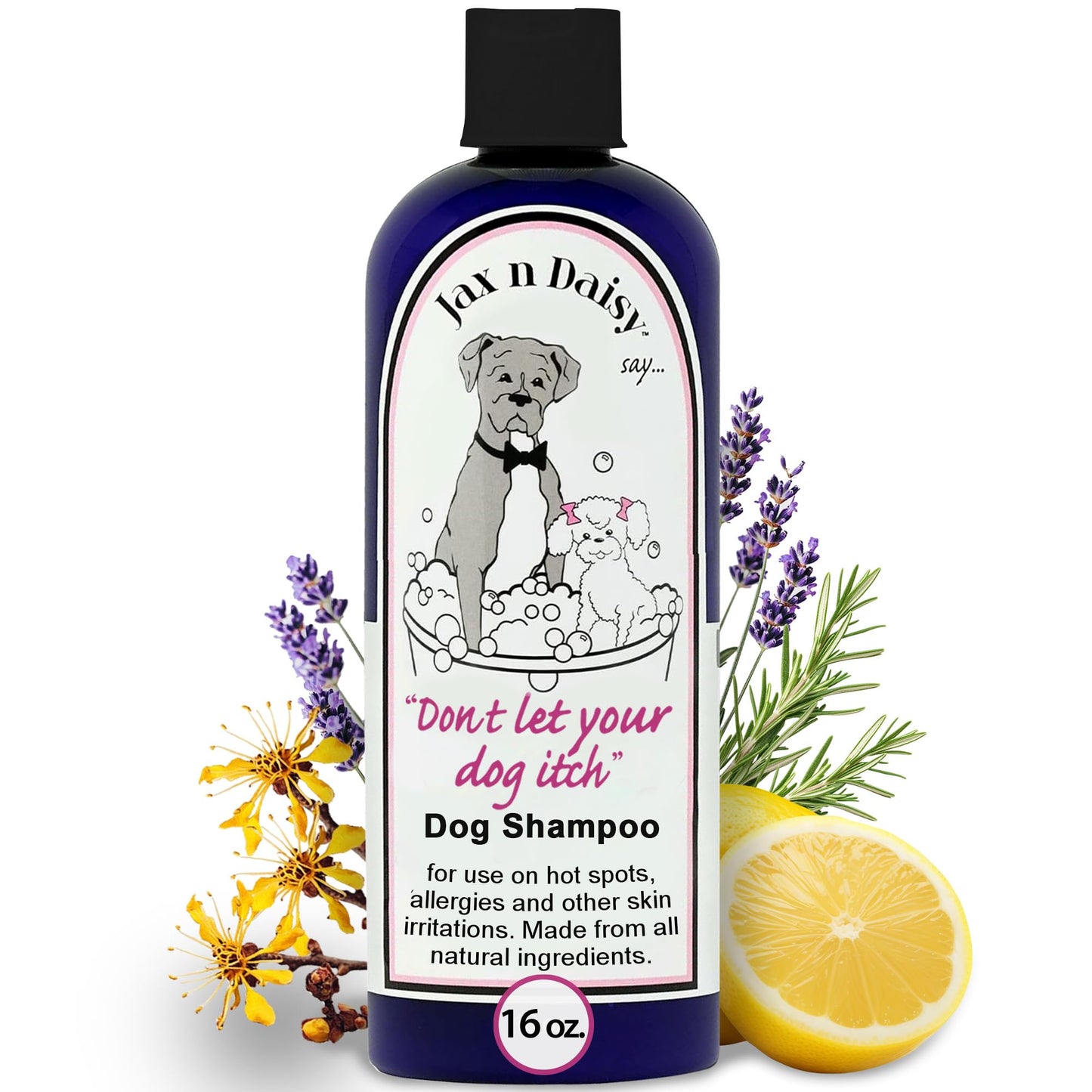 Jax n Daisy Dog Shampoo - Gentle and Effective Allergy and Sensitive Skin Shampoo for Dogs - Eliminates Odors, Fleas, and Soothes Itchy Skin - Perfect for Puppies