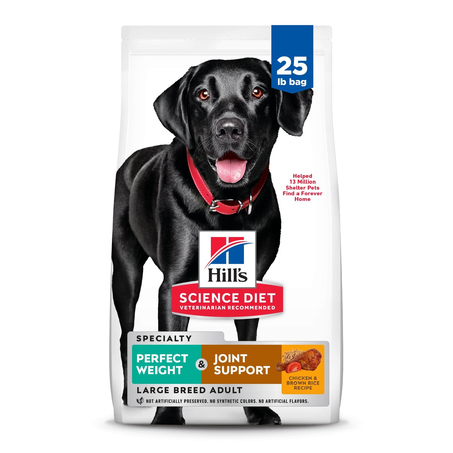Hill's Science Diet Perfect Weight & Joint Support Large Breed Adult Dry Dog Food 1-5,Quality Protein for Weight Management & Joint Support, Chicken & Brown Rice, 25 lb. Bag