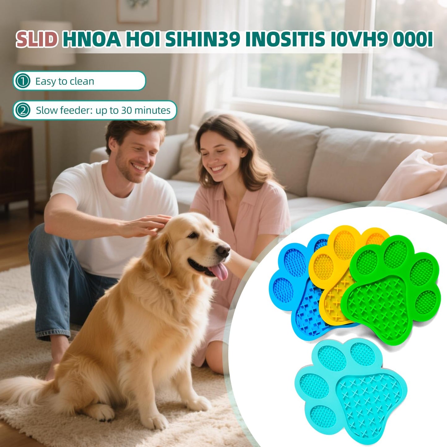 Lick Pad for Dogs Non-Slip Strong Suction Cup Fixed Soothing Toys Pet Grooming Bath Soothing Toys Anti-Anxiety Distraction Reusable Reusable Treats Can be Applied Pet Stress Relief Toys Easy to Clean