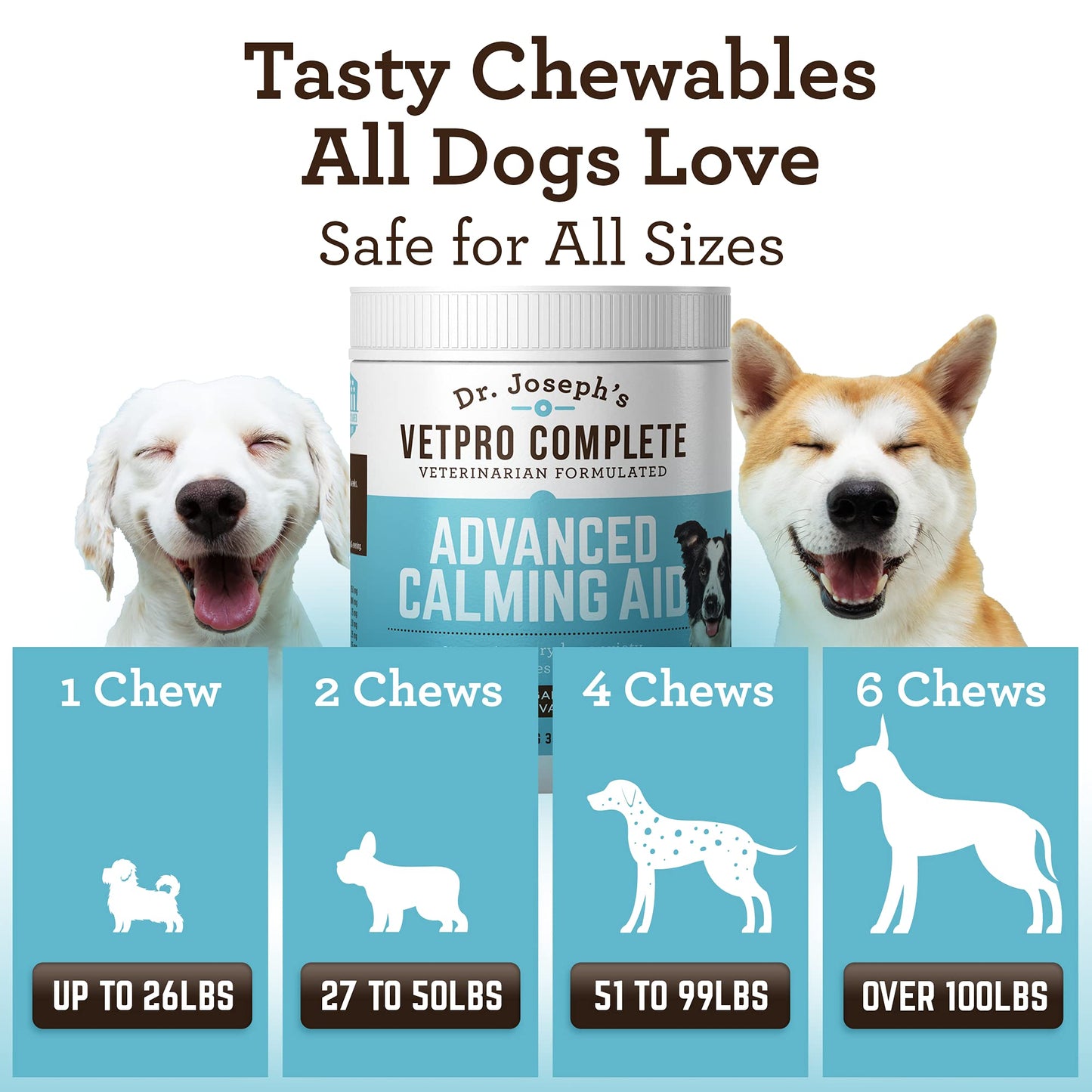 VetPro Advanced Calming Aid, Dog Anxiety Treats, Enhanced with Organic Hemp Seed Oil, Veterinarian Formulated Dog Calming Treats