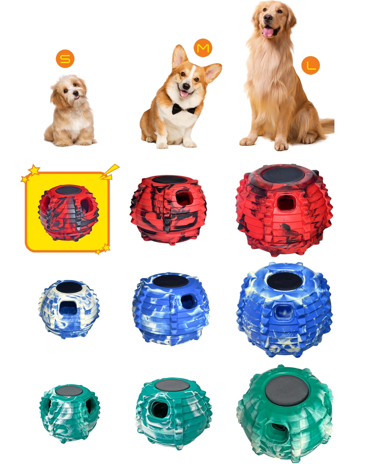 XHX Long-Lasting Interactive Dog Toy to Keep Your Pup Distracted - Safe for Dogs - Low-Mess Design - Dog Toys for Small Dogs 10-25 lbs(Small, Red and Black)