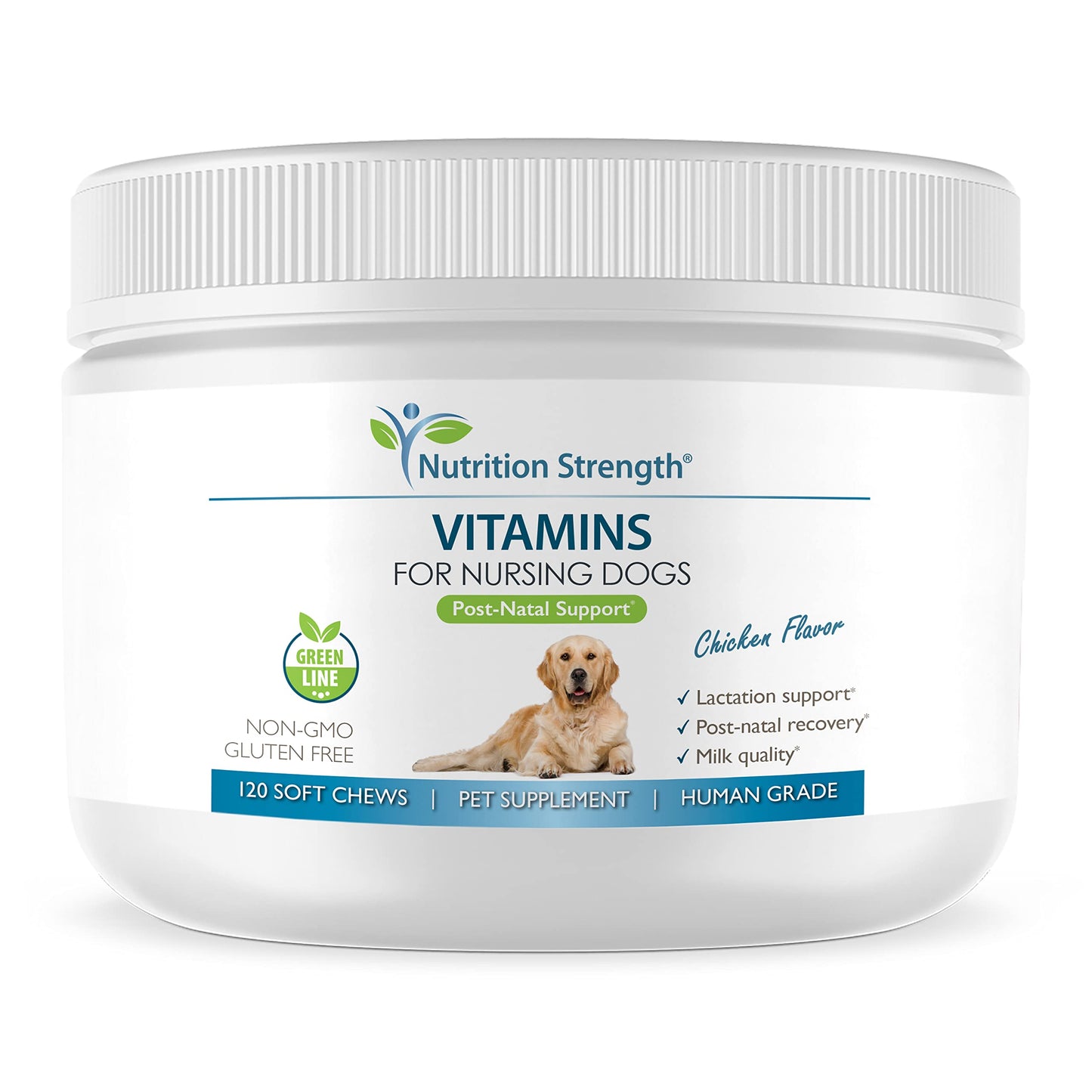 Nutrition Strength Vitamins for Nursing Dogs to Support Lactation and Post-Natal Recovery, Promote Milk Quality and Healthy Puppies with Calcium, Phosphorus, Magnesium and Zinc, 120 Soft Chews