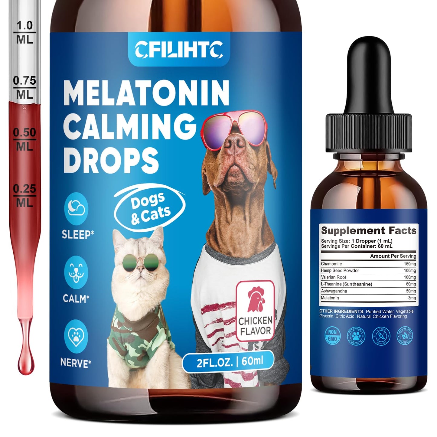 CFILIHTC Calming Drops for Dogs & Cats