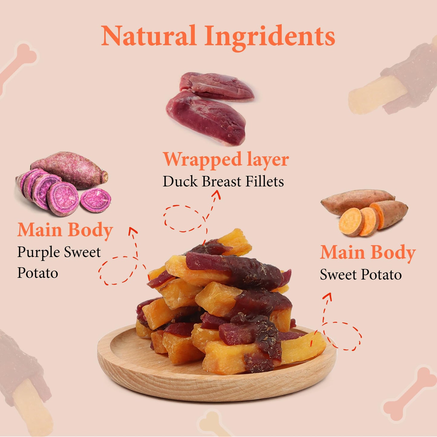 Annika Duck & Sweet Potato Wrapped Dog Treats – Healthy Low Fat, High Protein Jerky Chews, Grain-Free Training Snacks & Dental Treats for Small, Medium & Large Dogs, 11 oz