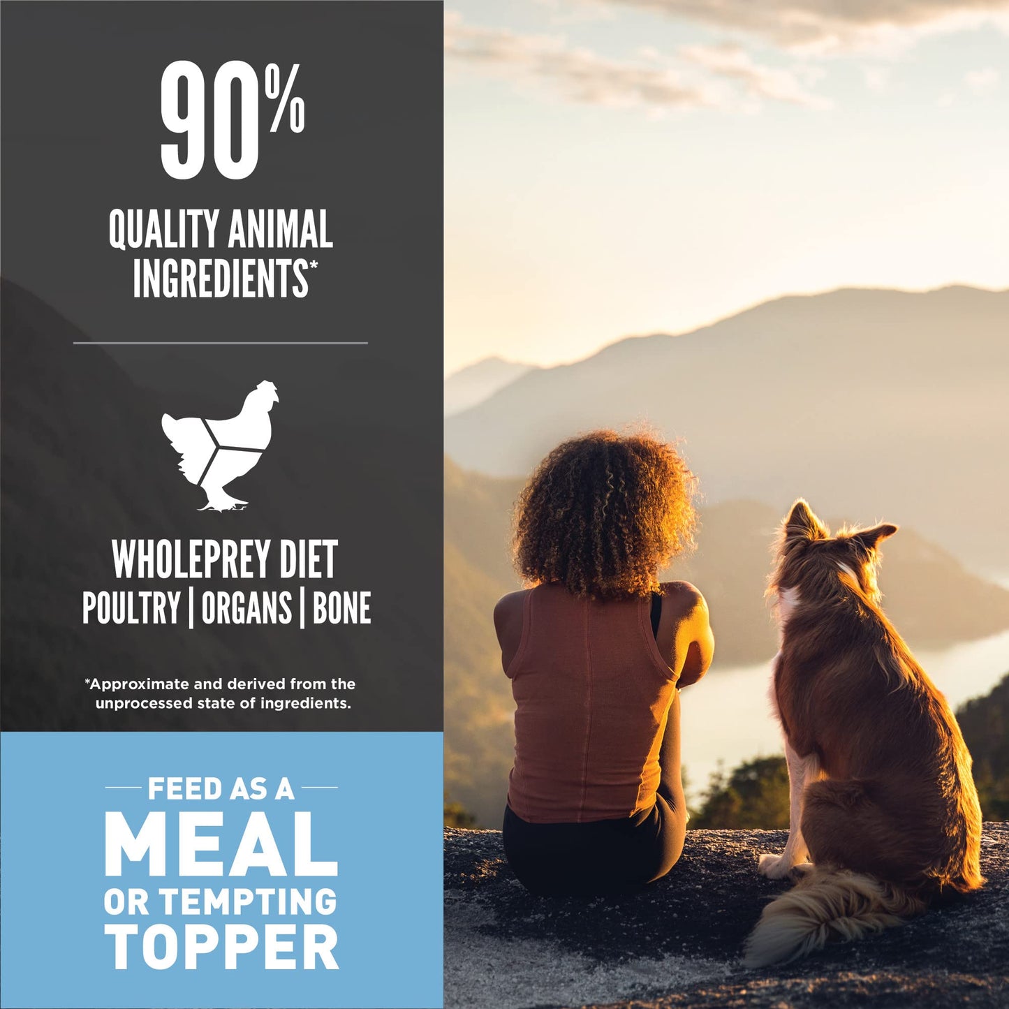 ORIJEN Grain Free High Protein Freeze Dried Dog Food & Topper Original Recipe 16oz Bag