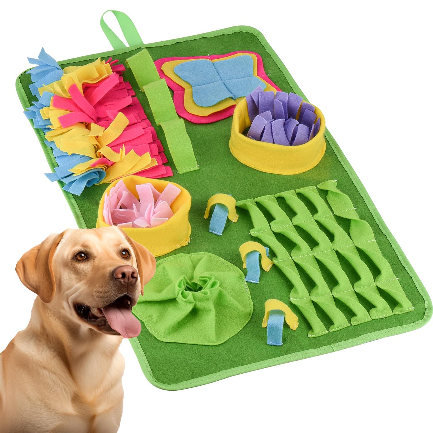 PAWSPURR Snuffle Mat for Dogs, 27.5x15.7Inch Interactive Slow Feeding Mat Dog Puzzle Toys for Foraging, Smell Training, Anxiety Relief