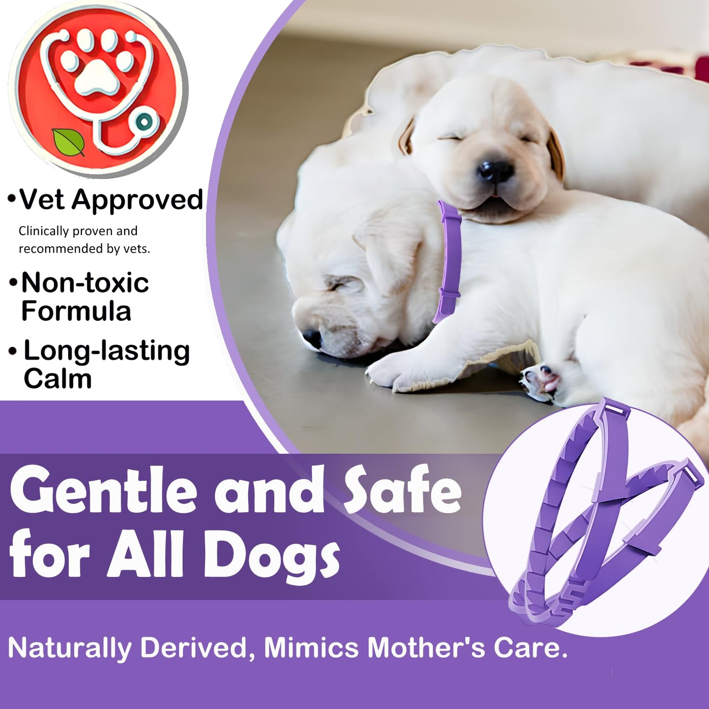 Lintriguingly Calming Collars for Dogs - 4 Packs，Dog Calming Collar Relief for Anxiety, Stress & Separation, Adjustable 25 Inch Size, Anxiety Collar for Dogs, Lasts 60 Days