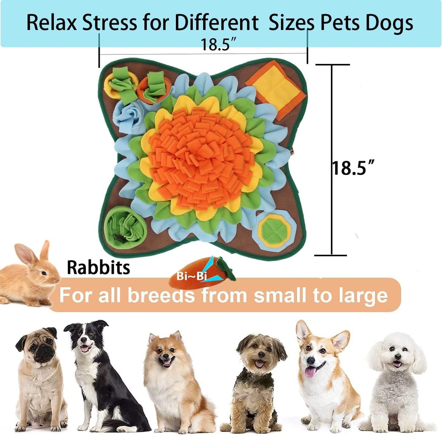 Alibuy Dogs Snuffle Mat Pet Feeding Mats Puppy Sniffing Pad,Cat Doggies Interactive Puzzle Toys for Multiple Breeds Encourages Natural Foraging Skills,Training and Stress Release (Orange)