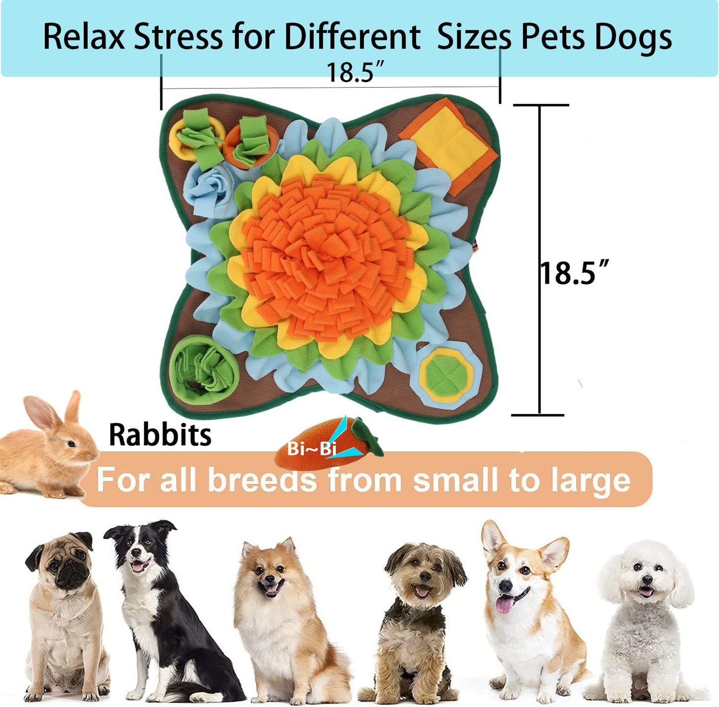 Alibuy Dogs Snuffle Mat Pet Feeding Mats Puppy Sniffing Pad,Cat Doggies Interactive Puzzle Toys for Multiple Breeds Encourages Natural Foraging Skills,Training and Stress Release (Orange)