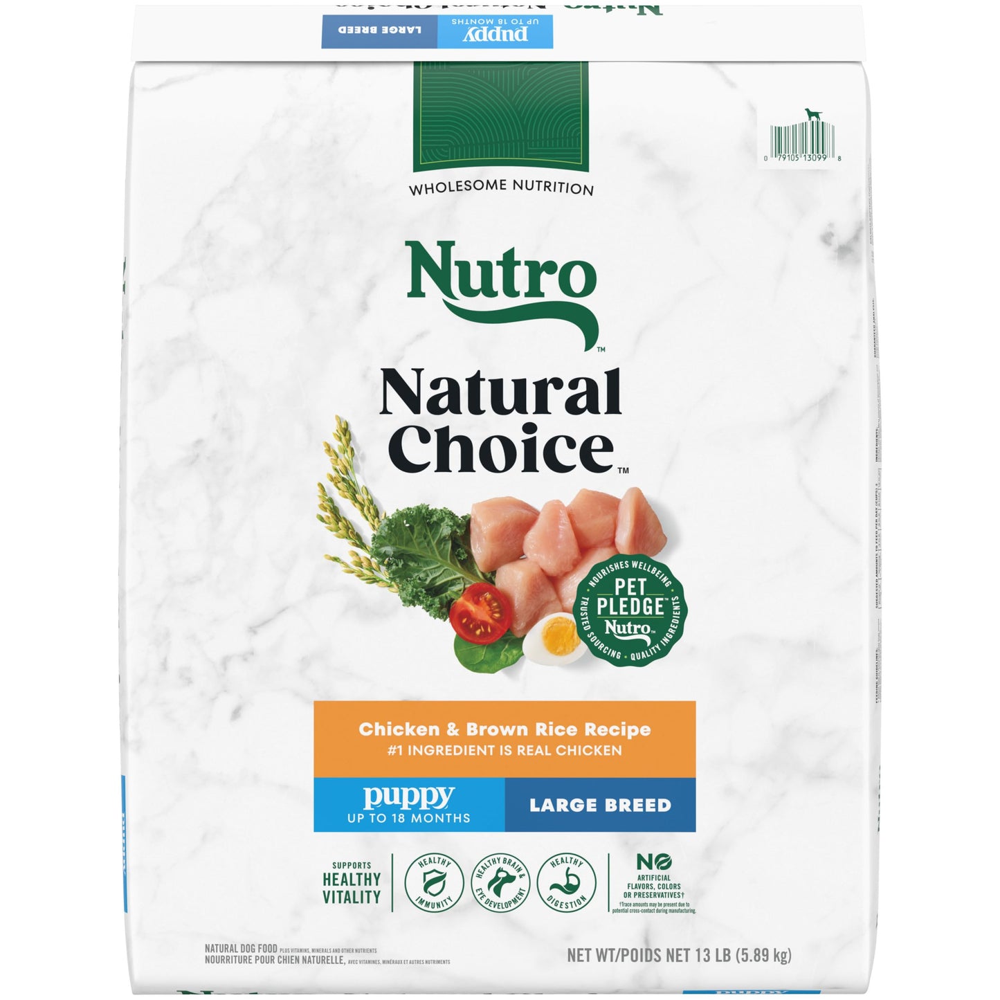 Nutro Natural Choice Large Breed Puppy Dry Dog Food, Chicken and Brown Rice Recipe, 13 lbs.