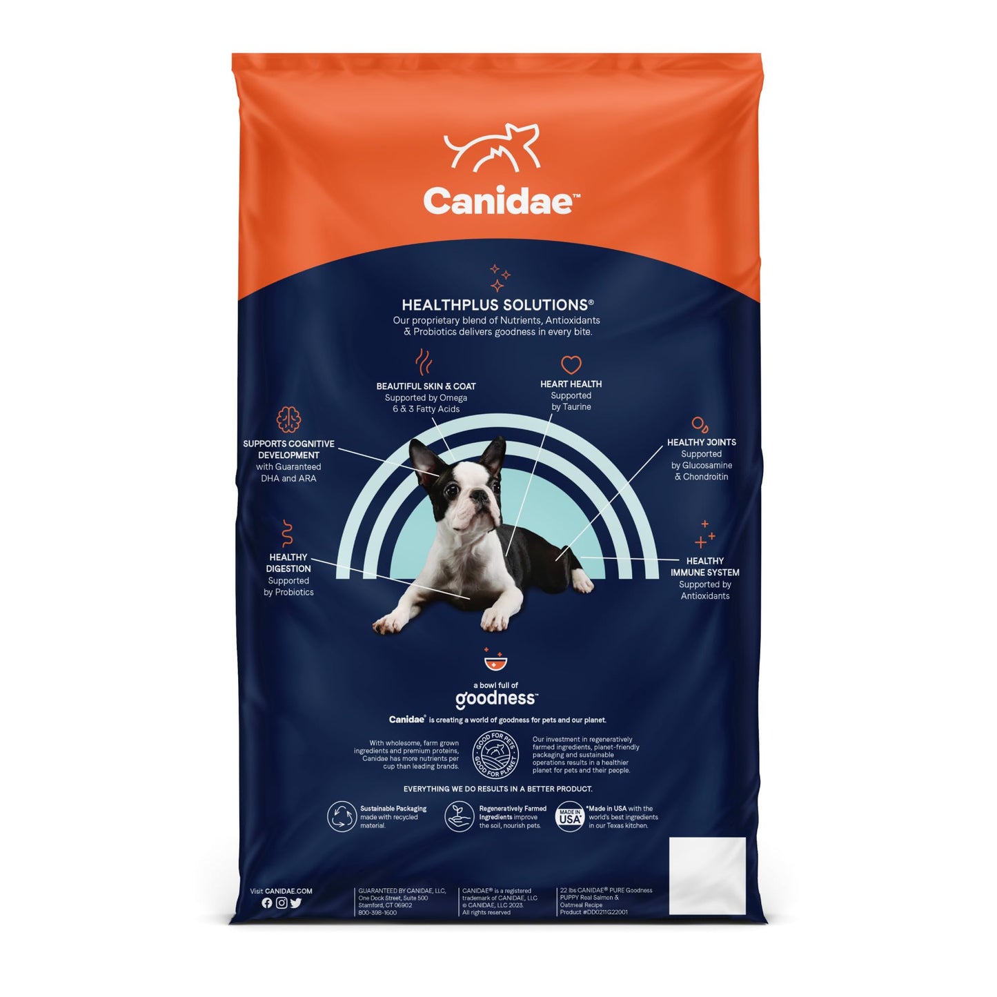 CANIDAE Pure Limited Ingredient Premium Puppy Dry Dog Food, Real Salmon & Oatmeal Recipe, 22 lbs, with Wholesome Grains
