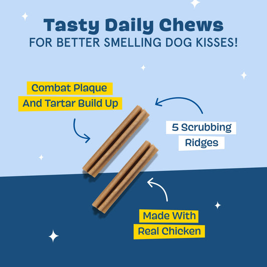 Barkbox Bright Original Dog Dental Chew Sticks Plaque and Tartar Cleaning, Medium Breeds (30 Chews)