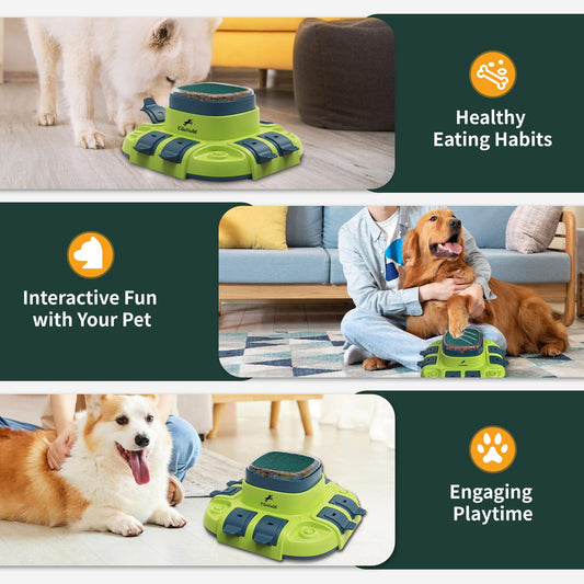 EliaValth Dog Puzzle, 3-in-1 Dog Toy: Interactive Dog Toys, Puzzle, Slow Feeder Dog Bowls & Nail File Orange