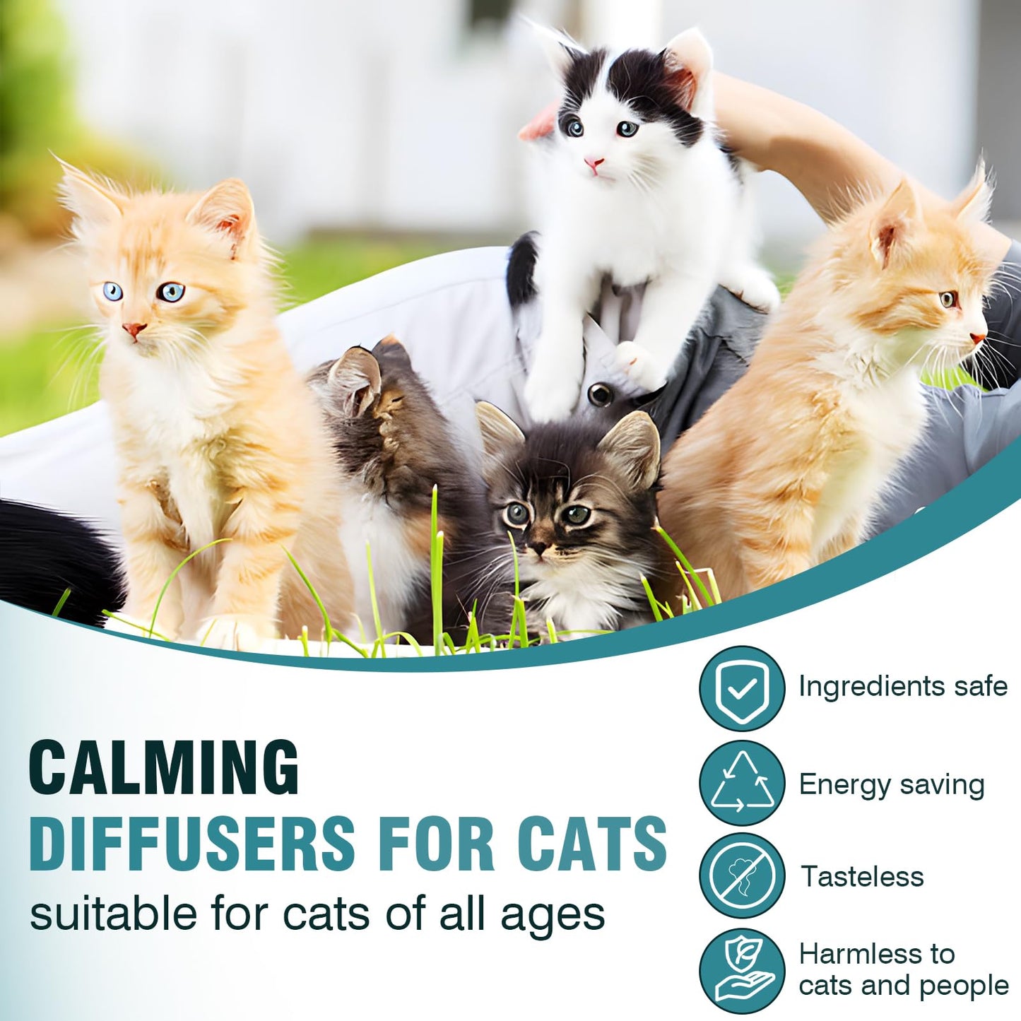 Cat Calming Diffuser 8 in 1 Multicat Pheromone Diffuser Pheromones to Calm Stress and Anxiety Relief Products Plug in Refill Anti Aggression for Cats Spraying No More Stop Cat from Urinating in House