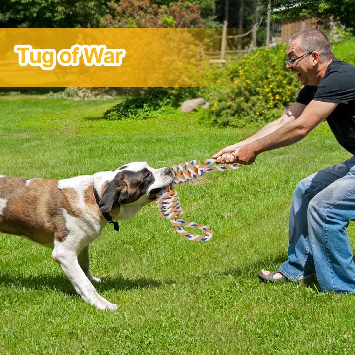 ETACCU Dog Rope Toys for Large Dogs, 2 Pack 22 Inch Heavy Duty Dog Rope Toys for Aggressive Chewers, 100% Cotton Toy for Medium to Large Breed, Indestructible Teeth Cleaning Tug of War Toy