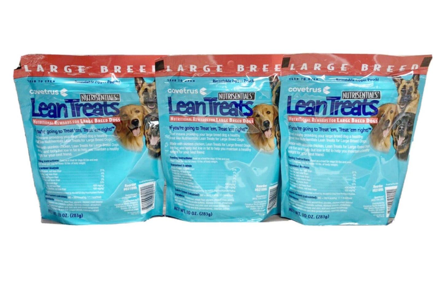 Butler Lean Treats Nutritional Rewards for Large Dogs (3 Pack), 10 oz/Large