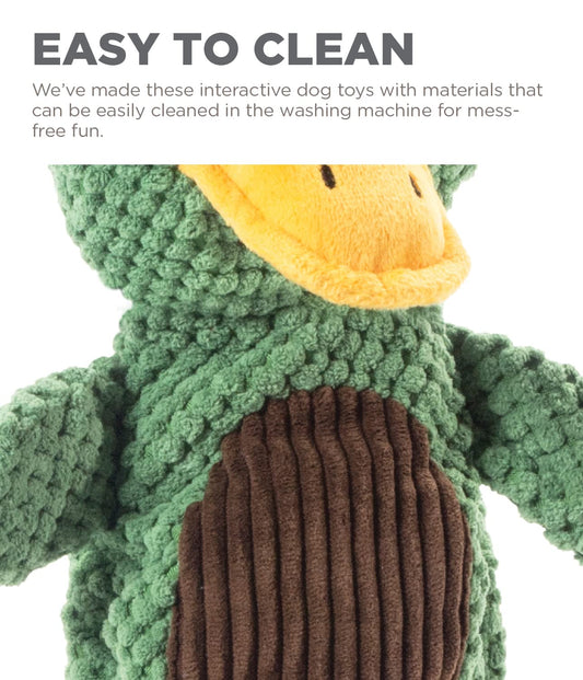 Outward Hound Scrunch Bunch Duck Interactive Plush Squeaky Dog Tug Toy
