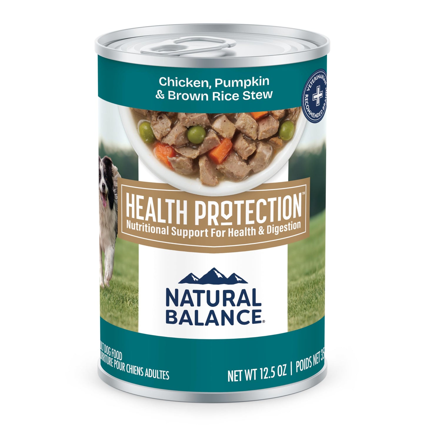 Natural Balance Health Protection Wet Dog Food – Whole Body Health, Easy on Digestion, Chicken, Pumpkin & Brown Rice Stew, Digestive Wellness Dog Food, High in Fiber - 12.5oz (Case of 6)