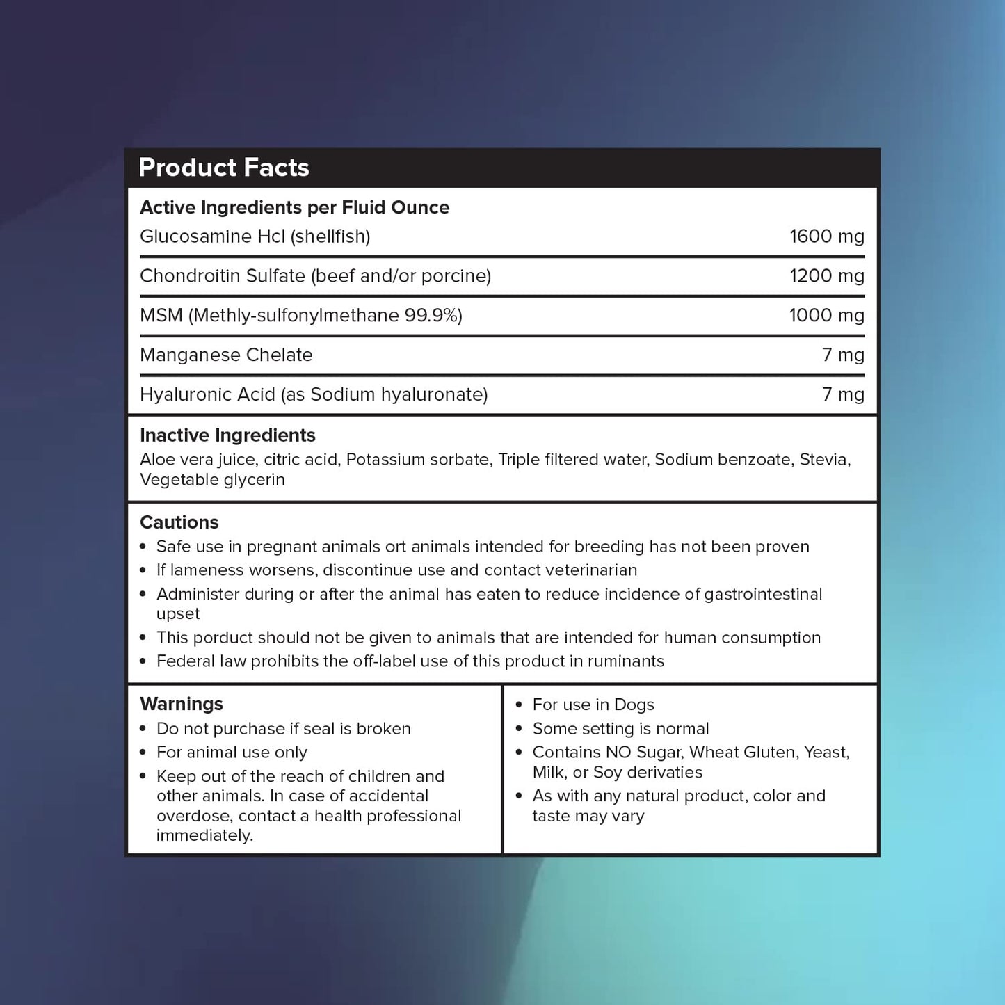 LIQUIDHEALTH 32 Oz K9 Liquid Glucosamine and Vegetarian for Dogs, Puppies and Senior Canines - Chondroitin, MSM, Hyaluronic Acid – Joint Health, Dog Vitamins Hip Joint Juice, Joint Oil