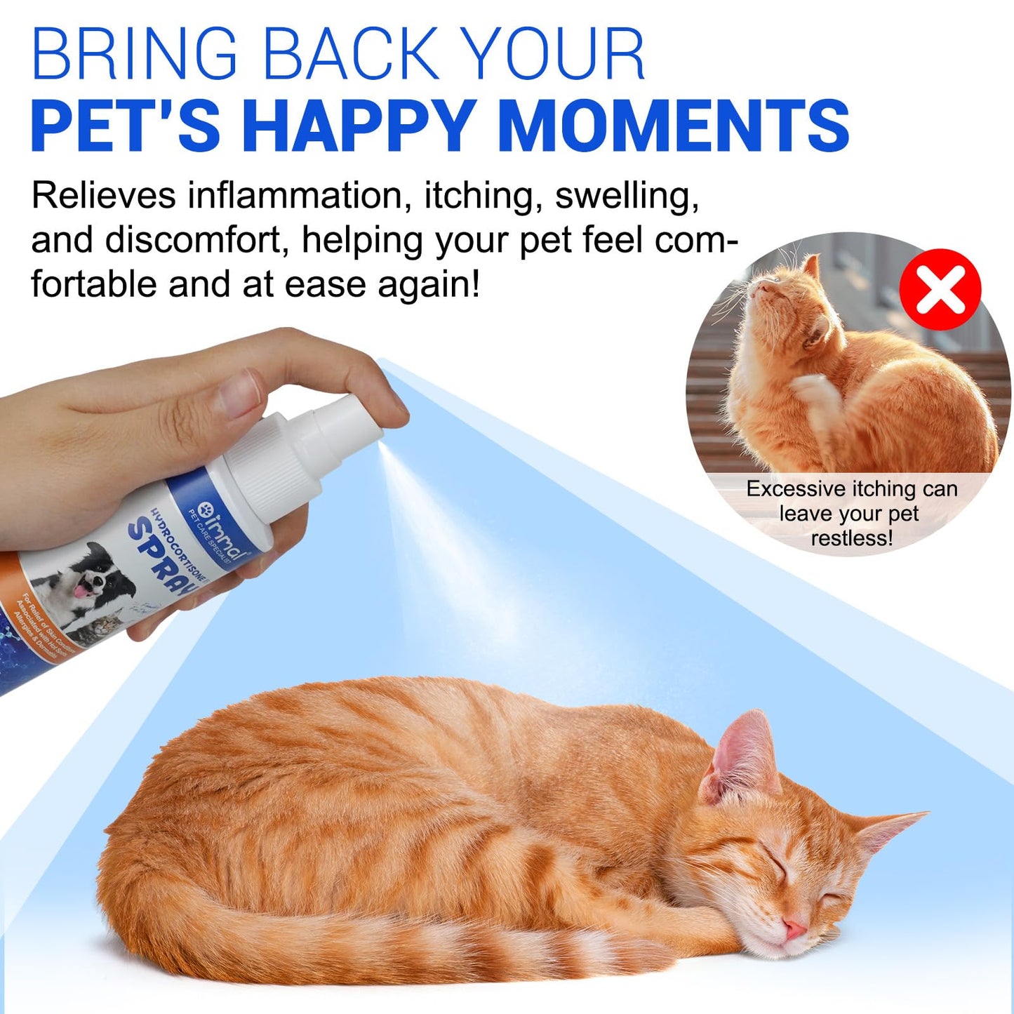Hydrocortisone Spray for Dogs and Cats, Hot Spot Treatment & Itch Relief Spray for Dogs, Dog Hydrocortisone Sprays Soothes Irritated Dry Itchy Skin, Allergies & Dermatitis - Gentle and Safe, 120ml