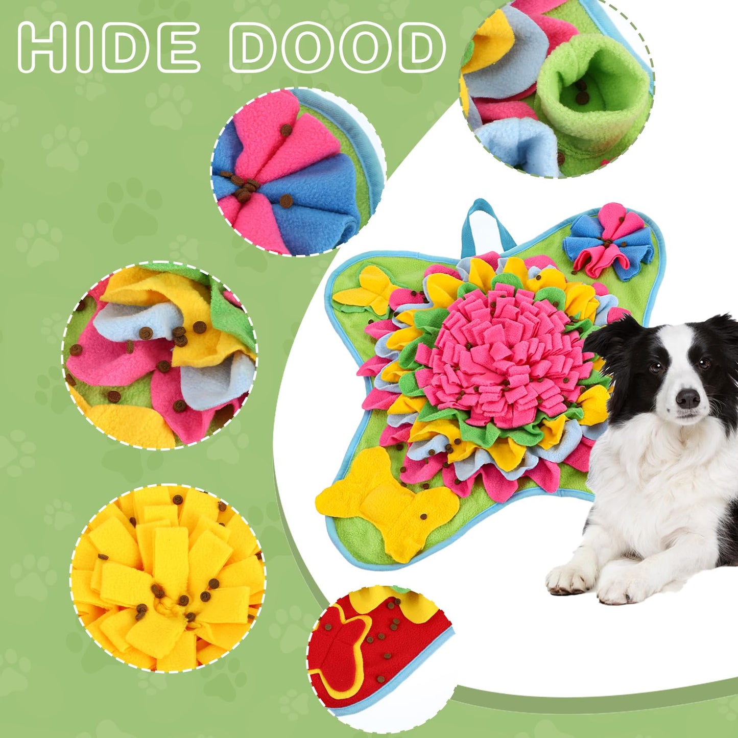 2 Pack Pet Snuffle Mat for Dogs Treat Interactive Dog Feeding Mat Dog Sniffing Mat Portable Dog Puzzle Toys for Small Medium Breed Dogs Puppy Foraging Feed Game
