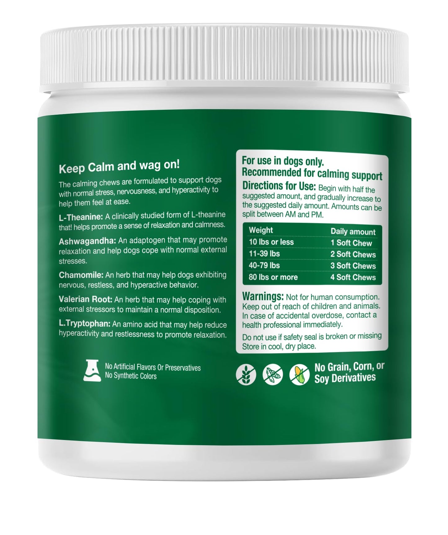Calming Chews for Dogs - Advanced Hemp Dog Calming Treats Help with Dog Anxiety Relief, Separation, Stress, Barking, Fireworks, Composure - Natural Pet Supplements for Health & Wellness 180 Soft Chews