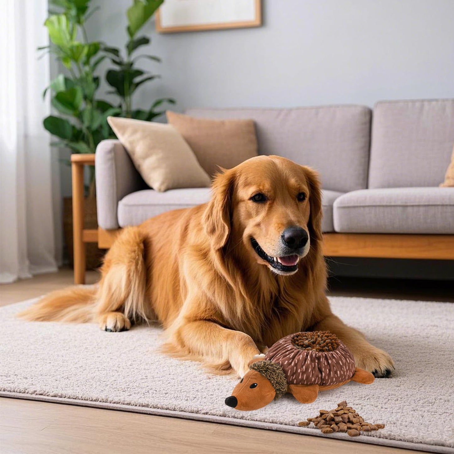 LIFLIX 2 in1 Interactive Hedgehog Dog Toy, Plush Dog Treat Puzzle Toy, Enrichment Toys for Puppy